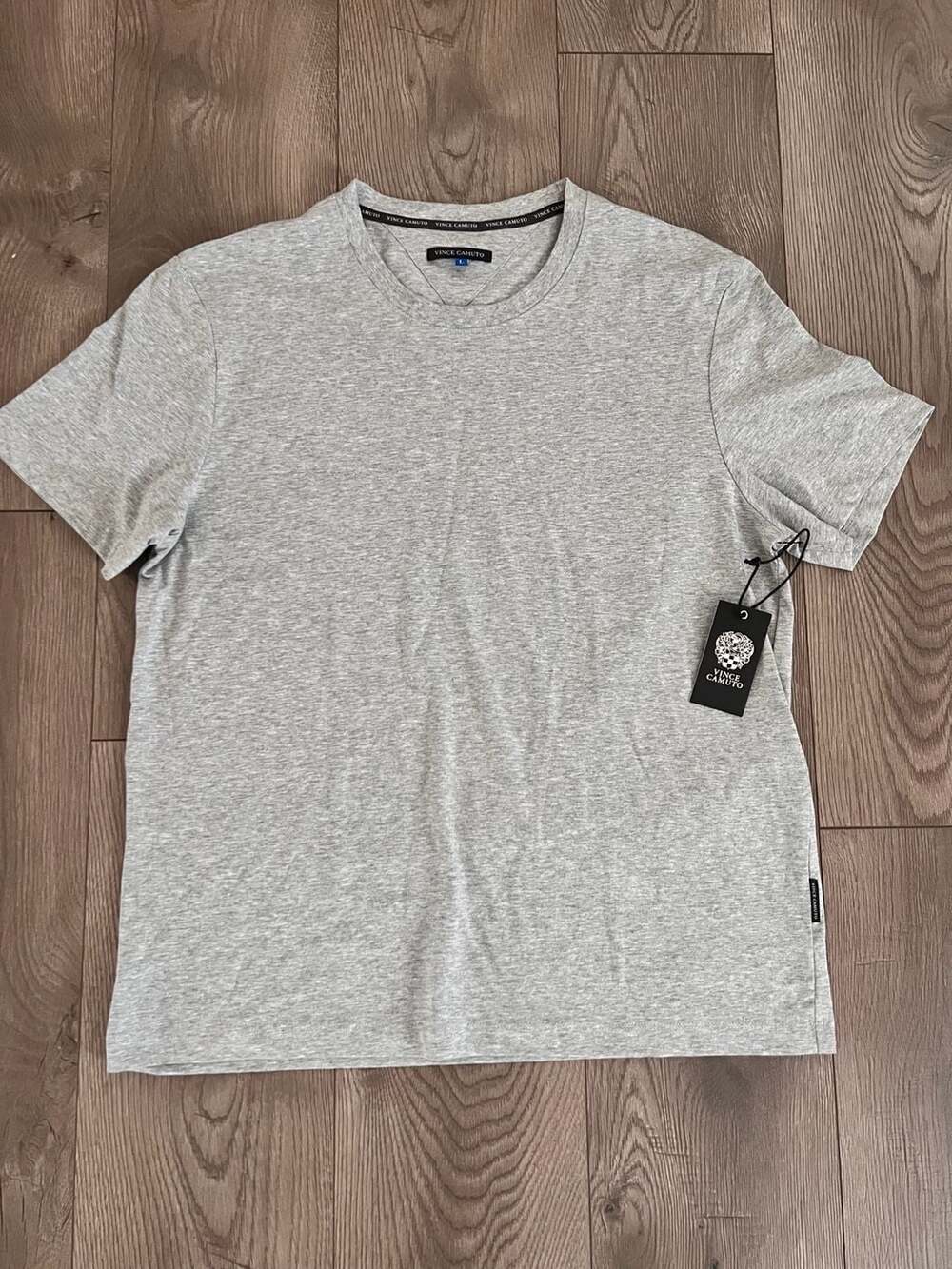 Vince Camuto Men's Gray Short Sleeve Crewneck T-Shirt, Size Large
